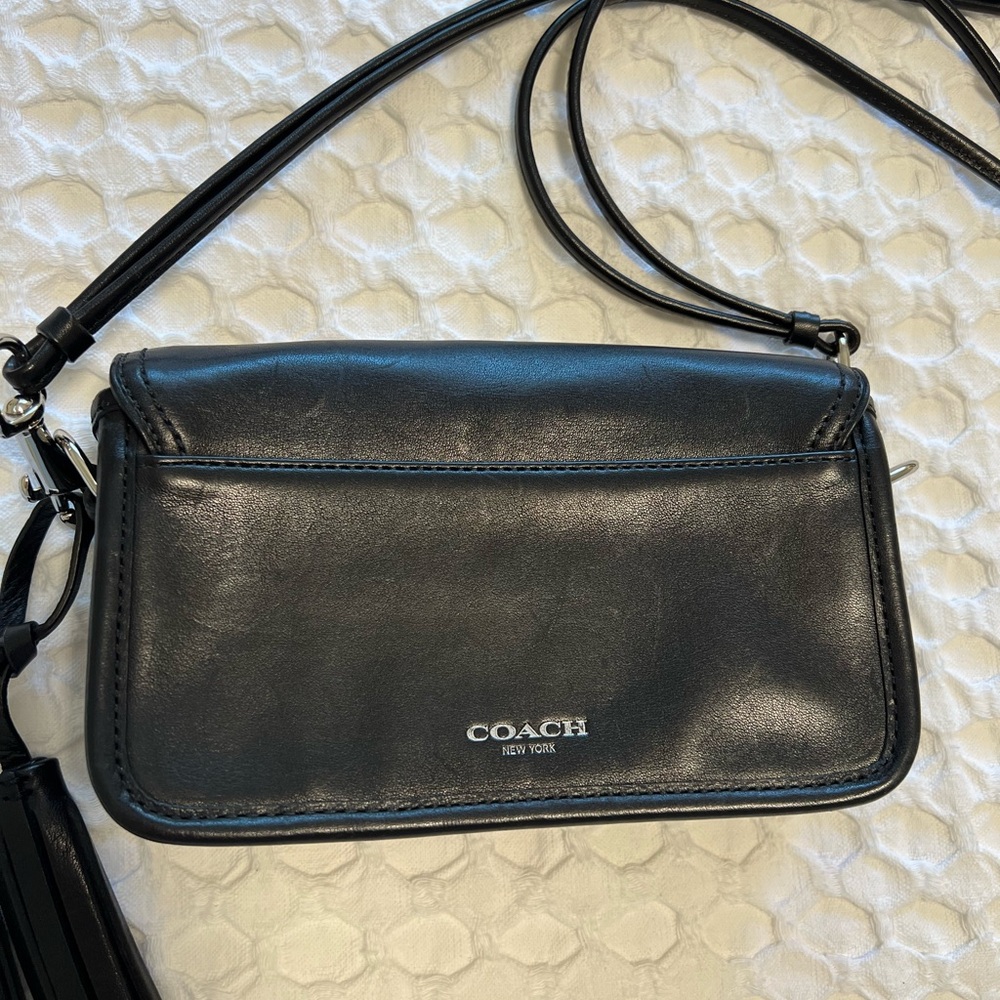 Coach Black Leather Shoulder/Crossbody Bag - Picture 2 of 9